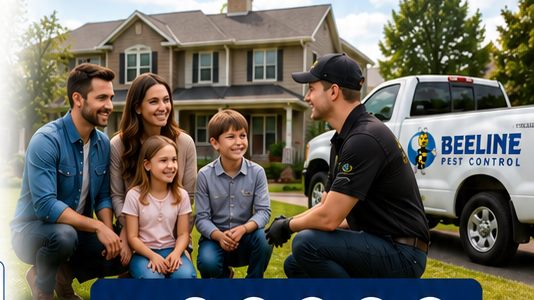 Pest control technician with family
