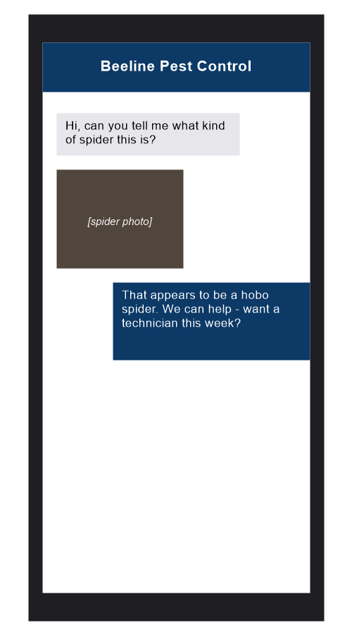 SMS conversation phone mockup